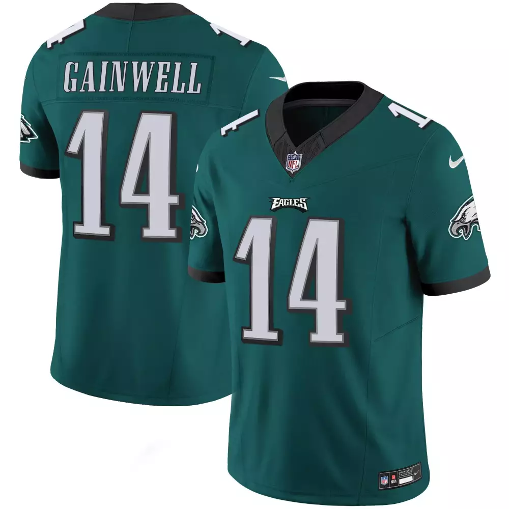 Kenneth Gainwell 14 Eagles Jersey Green Men Player Black White Vapor Limited All