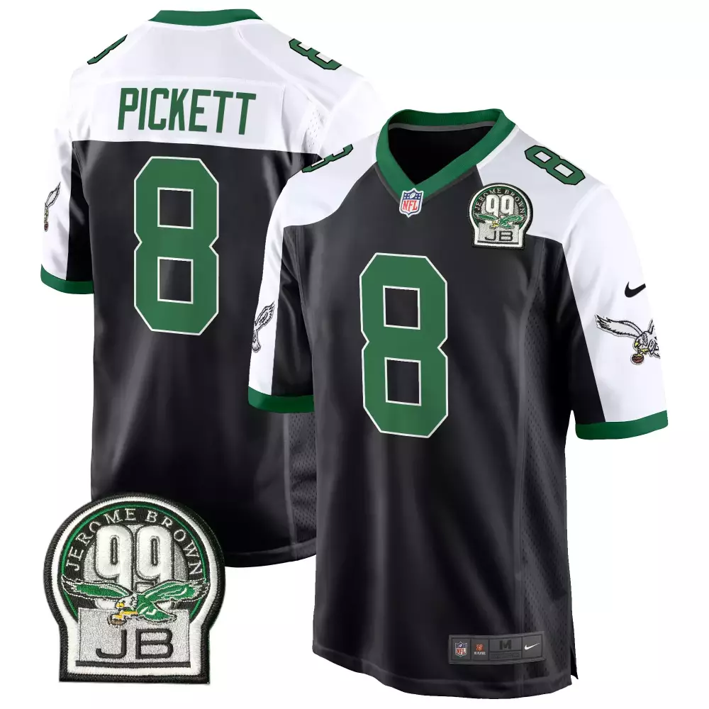 Kenny Pickett 8 Jersey Black Kelly Green Throwback Philadelphia Eagles Jerome Brown 99 Jb 2023