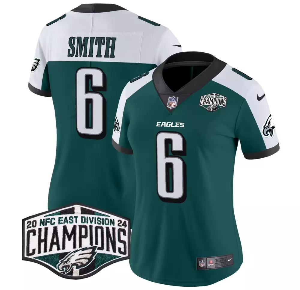 Devonta Smith 6 Eagles Jersey Green Women Standard White Black Alternate Vapor Limited