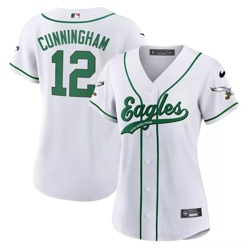 Cunningham 12 Philadelphia Eagles Jersey White Nike Women Green All Stitched Vapor