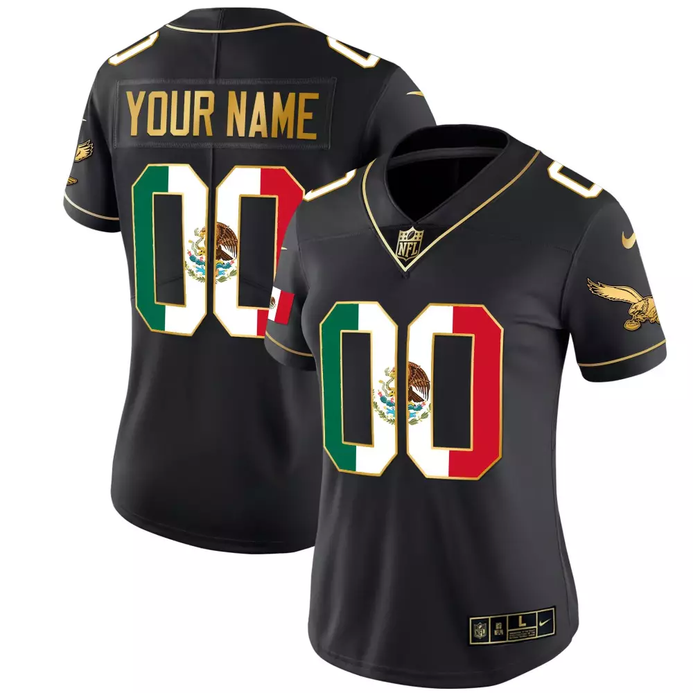 Custom Jersey Black Mexico National Football Team Nflpa Gold Green White Red Vapor Custom Jersey Black Mexico National Football Team Nflpa Gold Green White Red Vapor