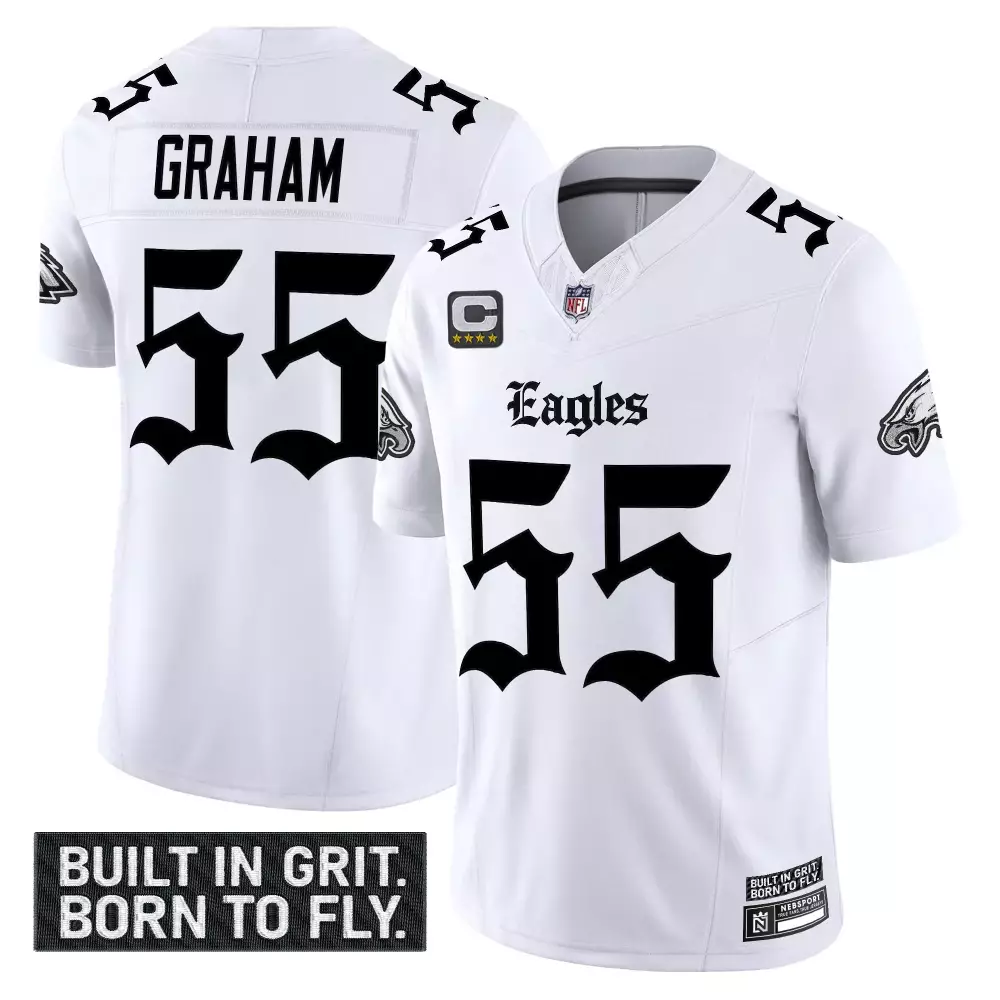 Brandon Graham 55 Eagles Jersey White Men Game Alternate Black Vapor Embroidered