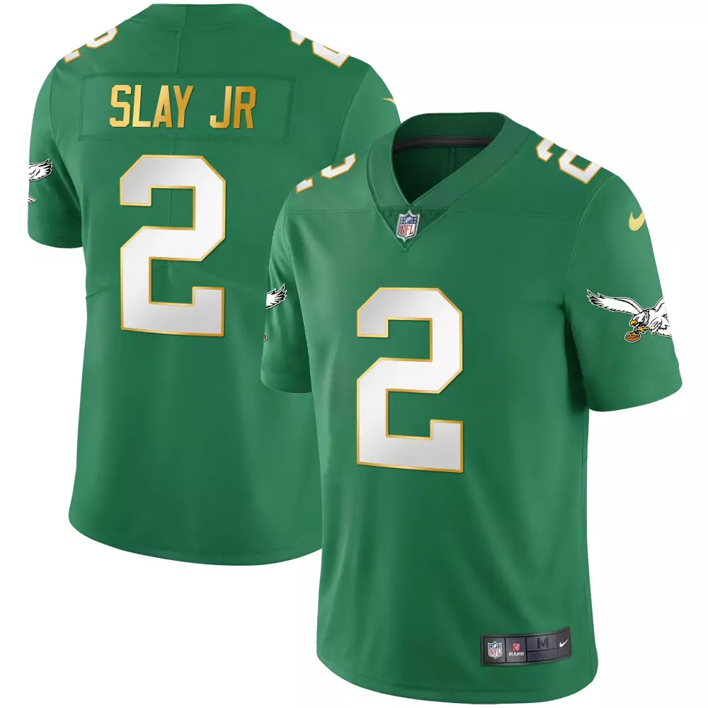 Darius Slay Jr. 2 Jersey Green Philadelphia Eagles Men Replica White Gold All Stitched