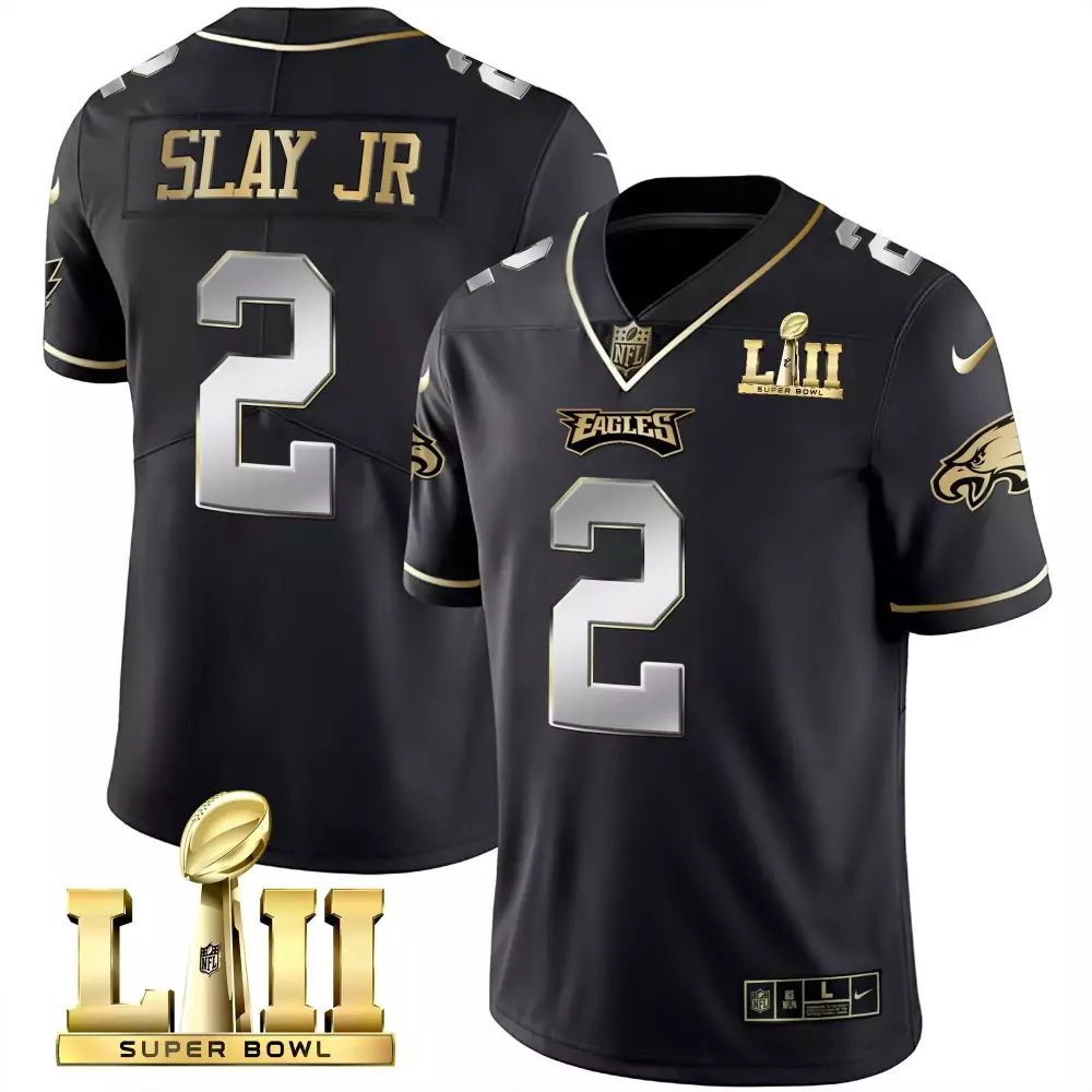Darius Slay Jr. 2 Eagles Jersey Black Super Bowl Lii Men Gold Silver Limited Vapor
