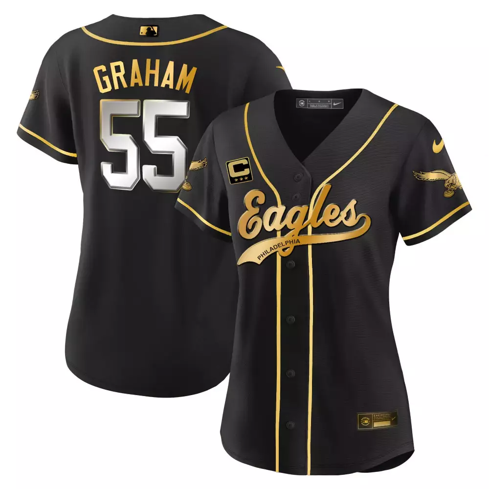 Brandon Graham 55 Eagles Jersey Black Batterman Stars Women Gold All Stitched Vapor