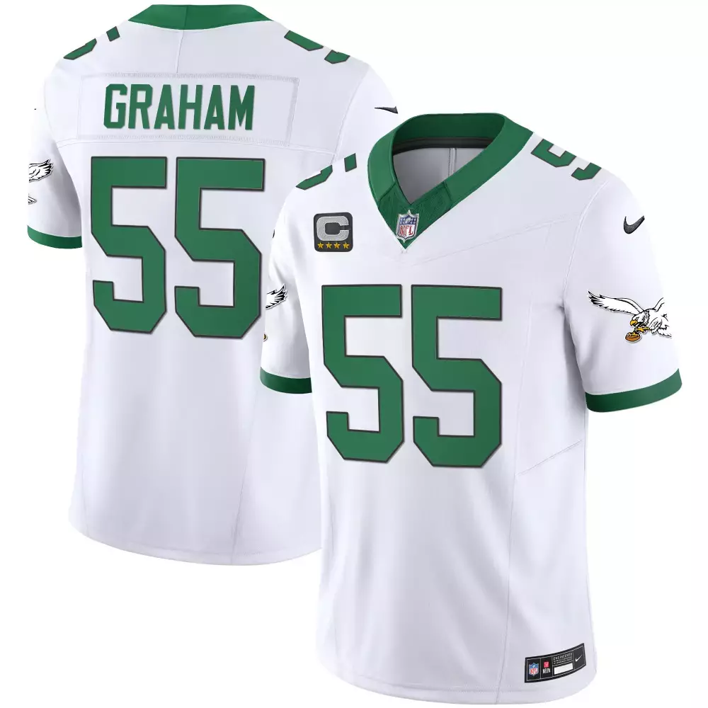 Brandon Graham 55 Eagles Jersey White Men Standard Alternate Green All Stitched Vapor