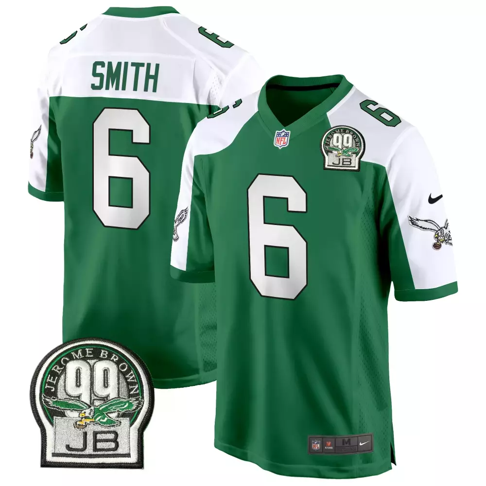 Devonta Smith 6 Jersey Green NFL 100th Season Philadelphia Eagles Jerome Brown 99 Jb