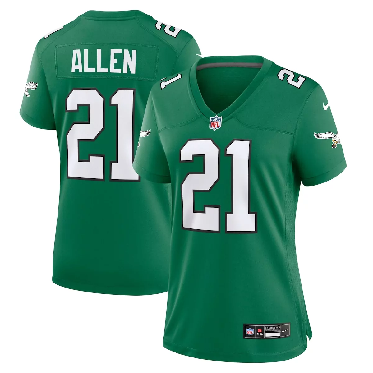 Eric Allen 21 Philadelphia Eagles Jersey Green Men Official White Alternate Game