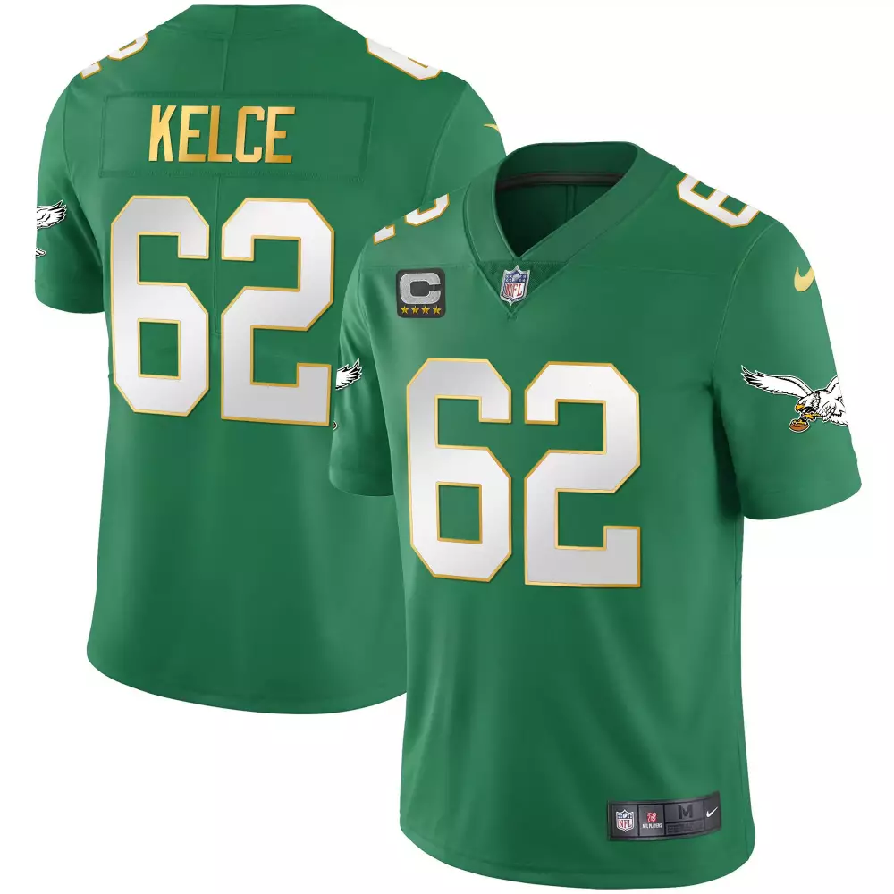 Kelee Ringo 62 Jersey Green Philadelphia Eagles Men Player White Gold All Stitched