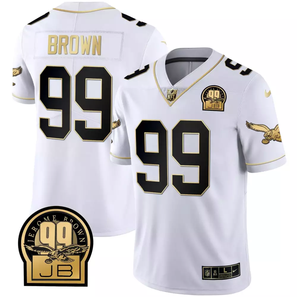 Brown 99 Jersey White Jb Men Black Gold Retired All Stitched