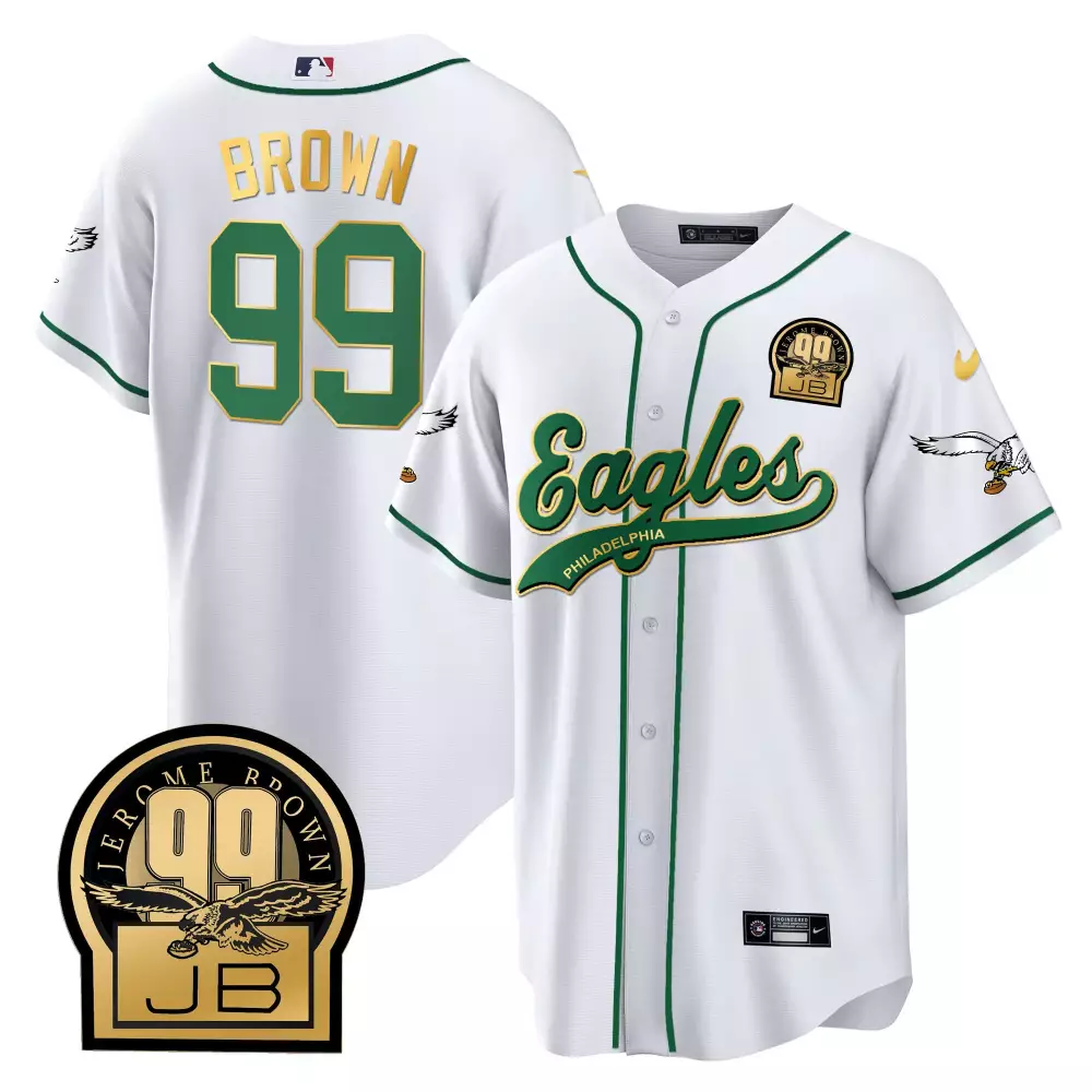 Brown 99 Eagles Jersey White Jerome Tribute Jb 2023 Men Green Gold All Stitched Vapor