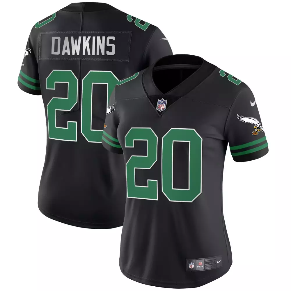 Brian Dawkins 20 Jersey Black Philadelphia Eagles Men Replica Green White All Stitched