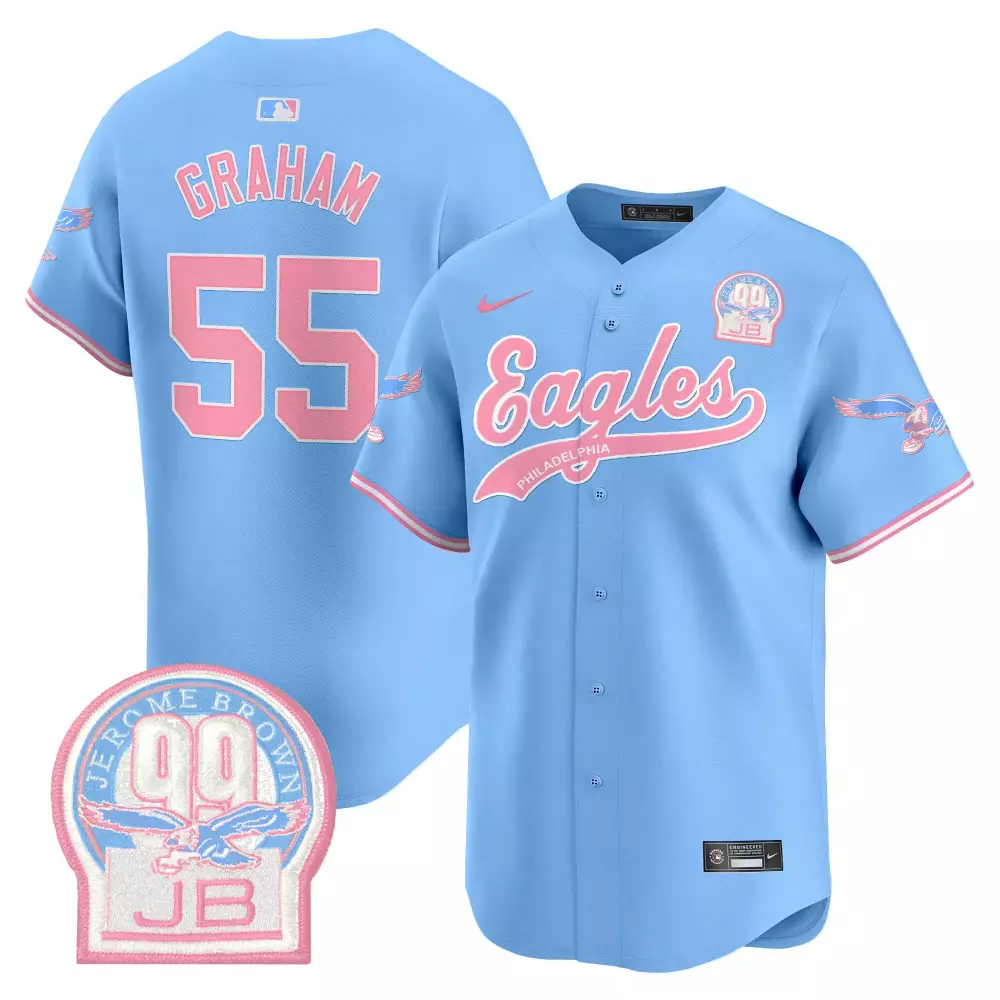 Brandon Graham 55 Eagles Jersey Blue Jerome Brown 99 Jb Men Pink All Stitched Vapor