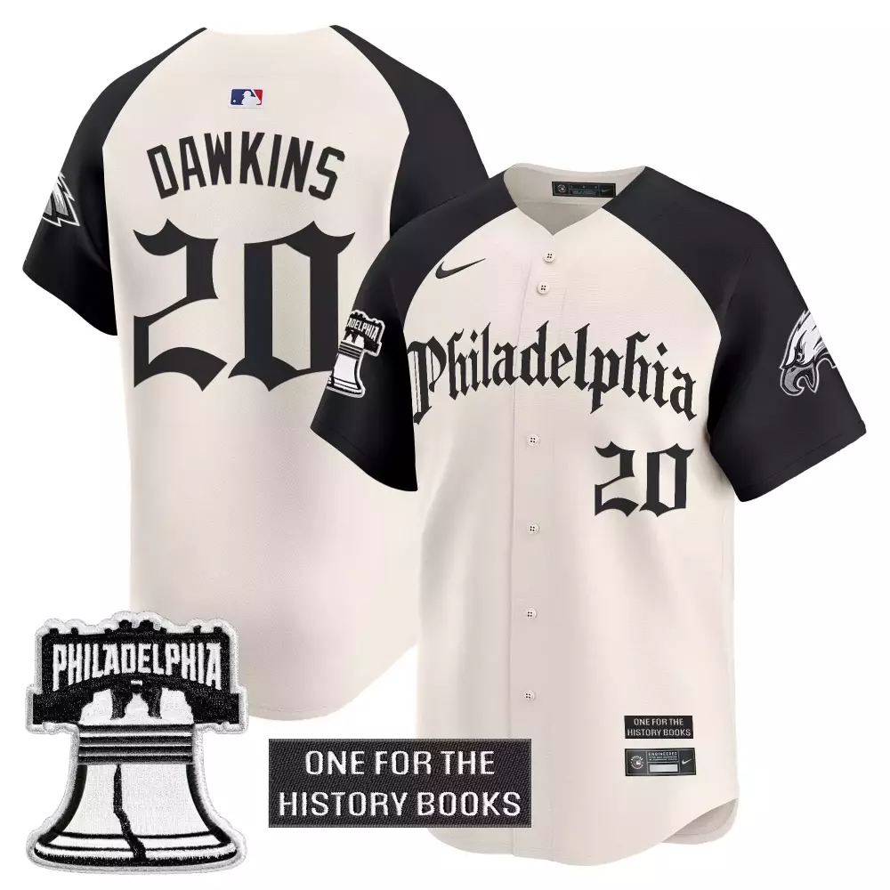 Brian Dawkins 20 Philadelphia Jersey Cream Eagles Collaboration Liberty Bell One History Books 2023