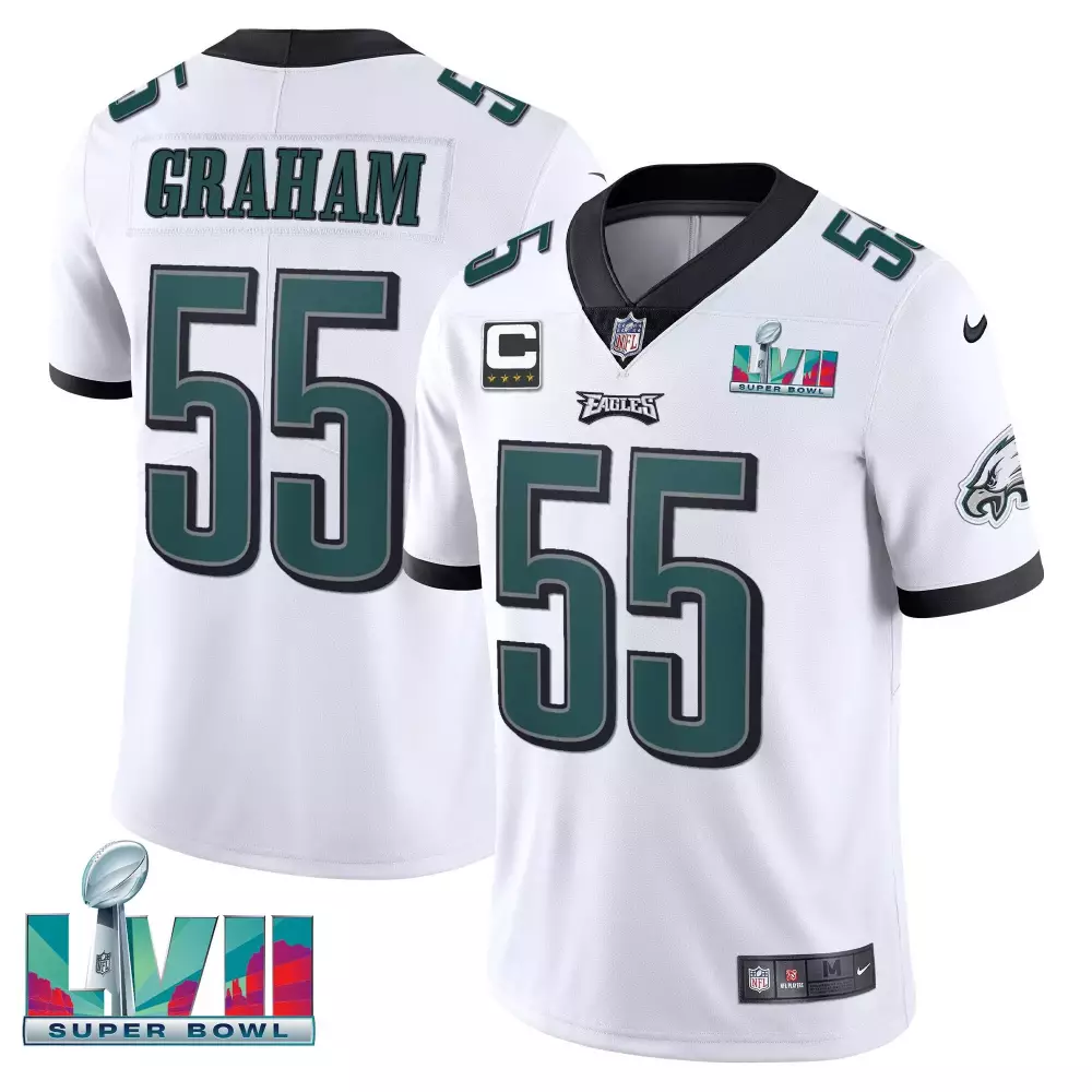 Brandon Graham 55 Eagles Jersey White Super Bowl Lvii Men Green Black All Stitched