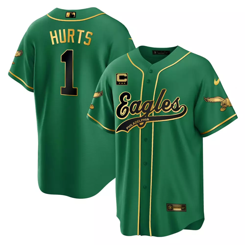 Jalen Hurts 1 Philadelphia Eagles Jersey Green City Connect Men Gold Black All Stitched