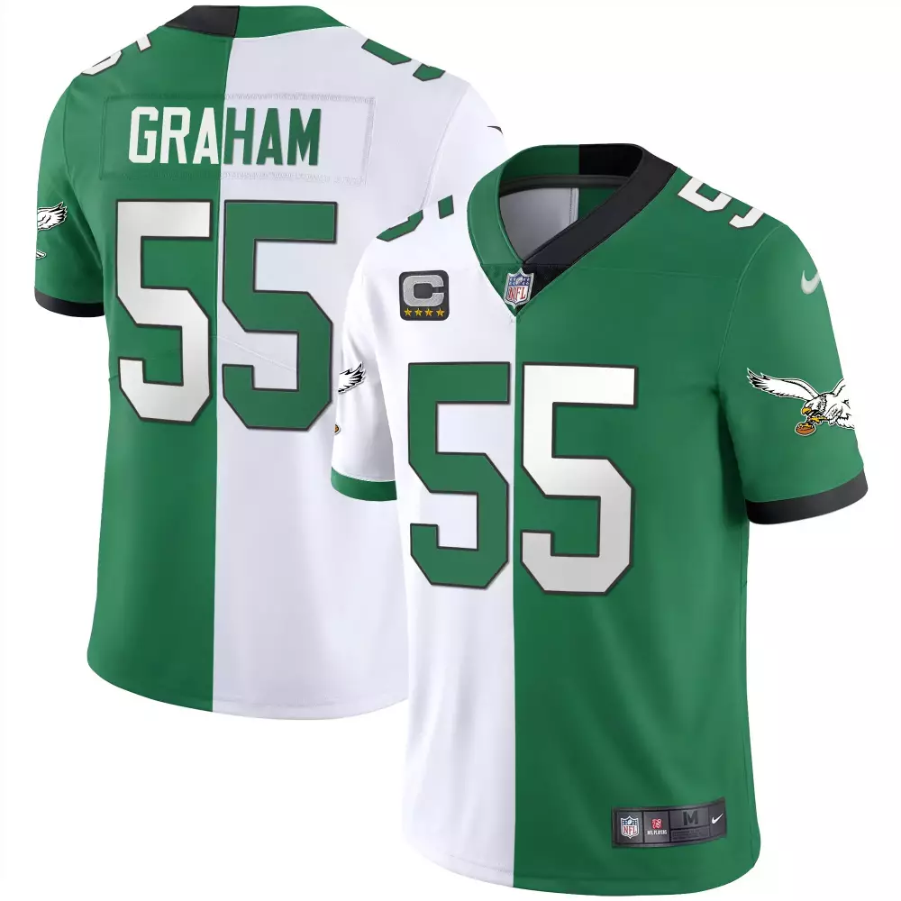 Brandon Graham 55 Jersey Green Kelly Philadelphia Eagles Players Men Split Design