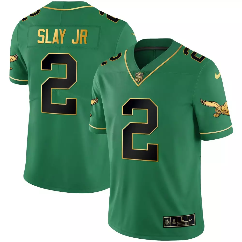 Darius Slay Jr. 2 Jersey Green Midnight Philadelphia Eagles Men Black Gold All Stitched