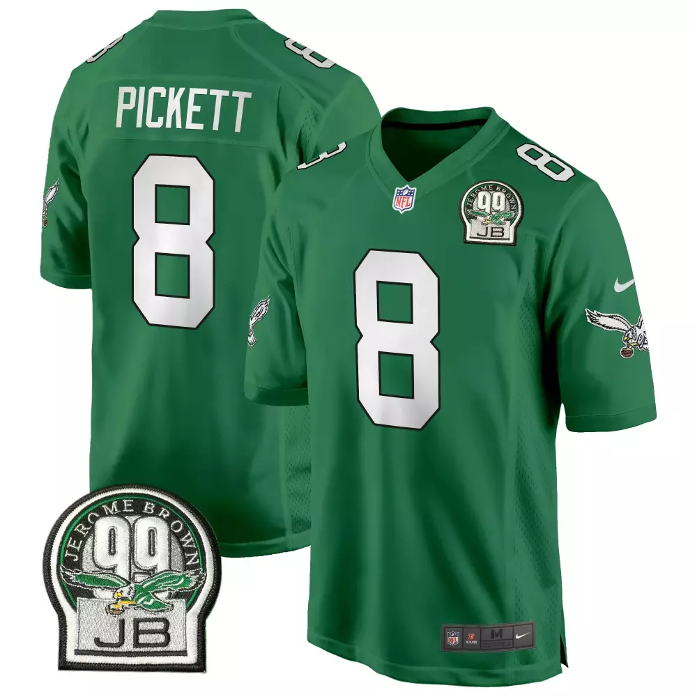 Kenny Pickett 8 Jersey Green Jerome Brown 99 Philadelphia Eagles Jb Men White Black