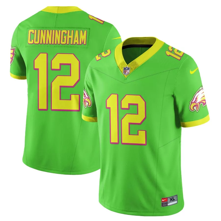 Cunningham 12 Philadelphia Eagles Jersey Lime Green Men Standard Alternate Yellow