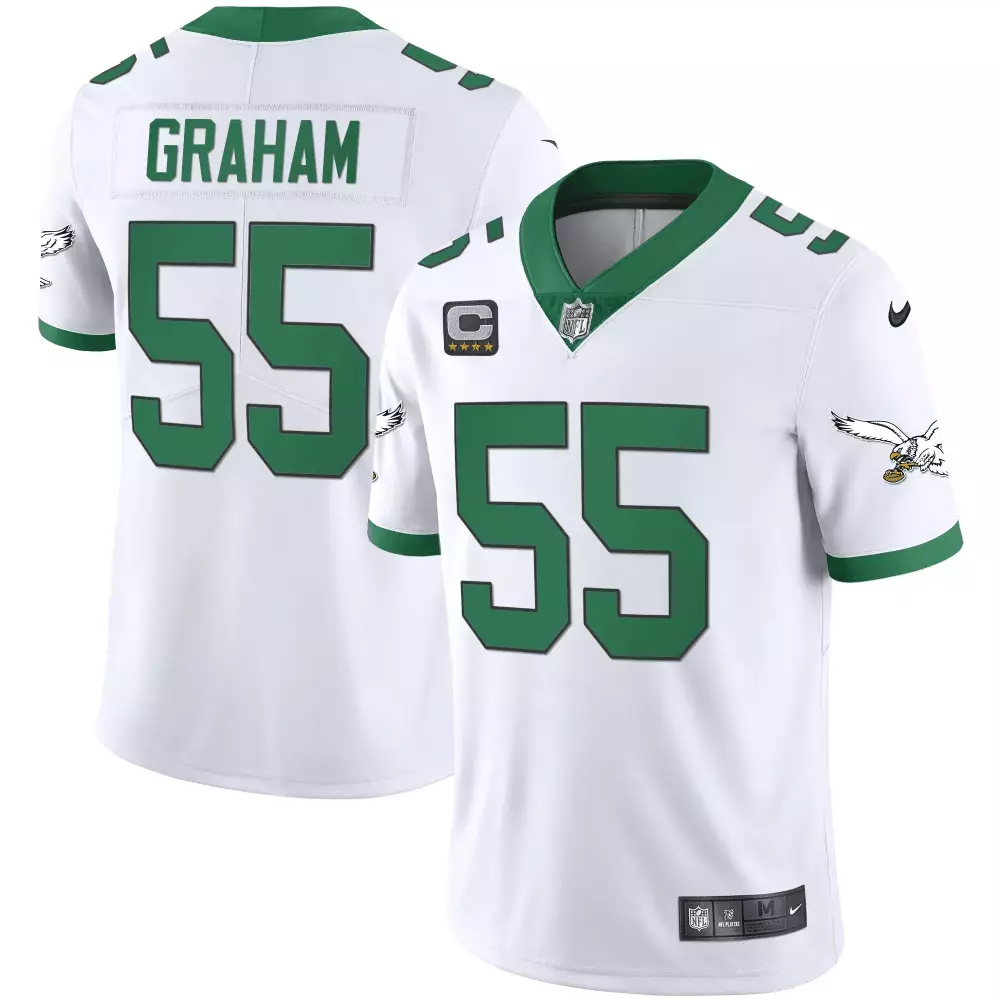 Brandon Graham 55 Eagles Jersey White Stars Men Standard Alternate Green All Stitched