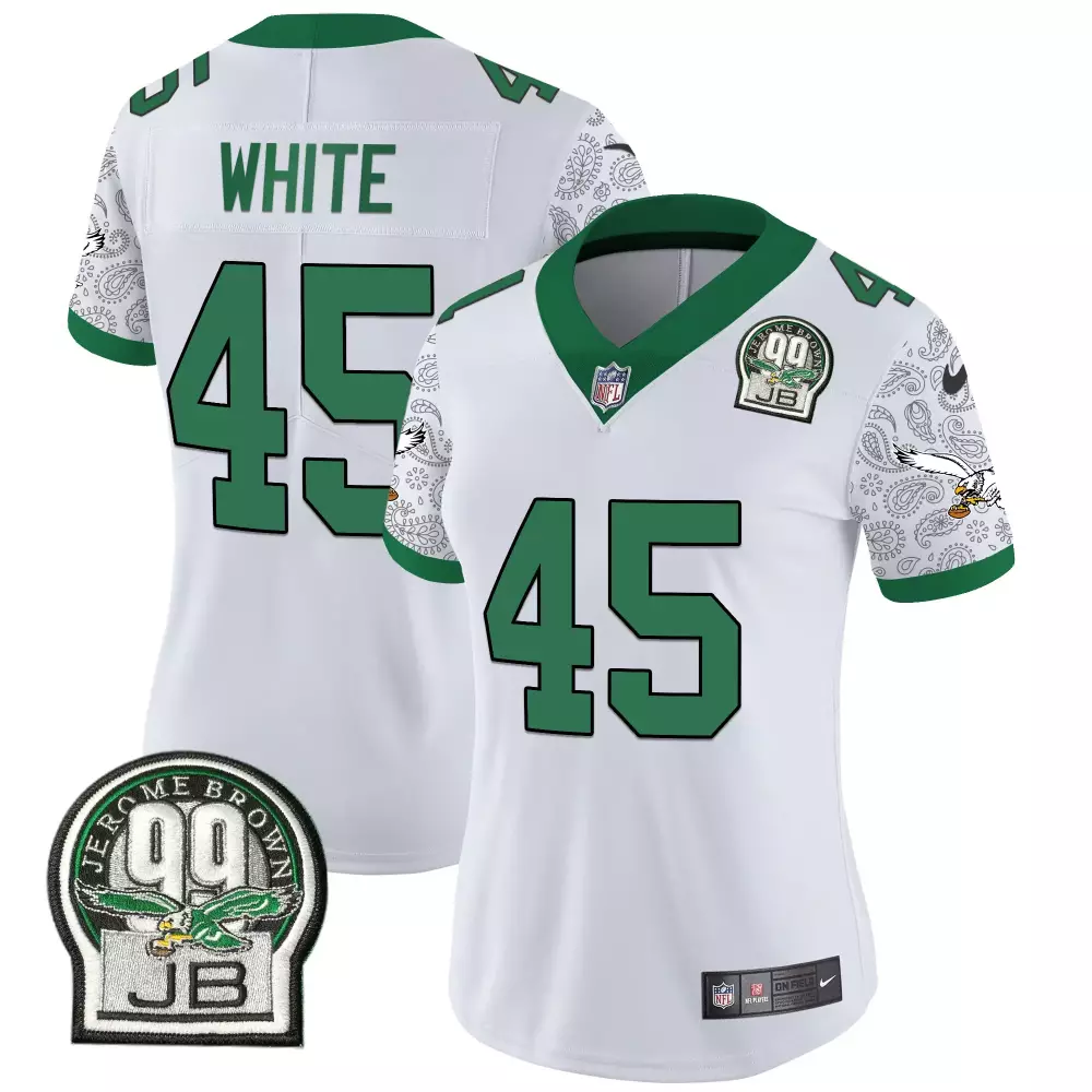 Reggie White 45 Jersey Philadelphia Eagles Jerome Brown Jb 99 Women NFL Green All