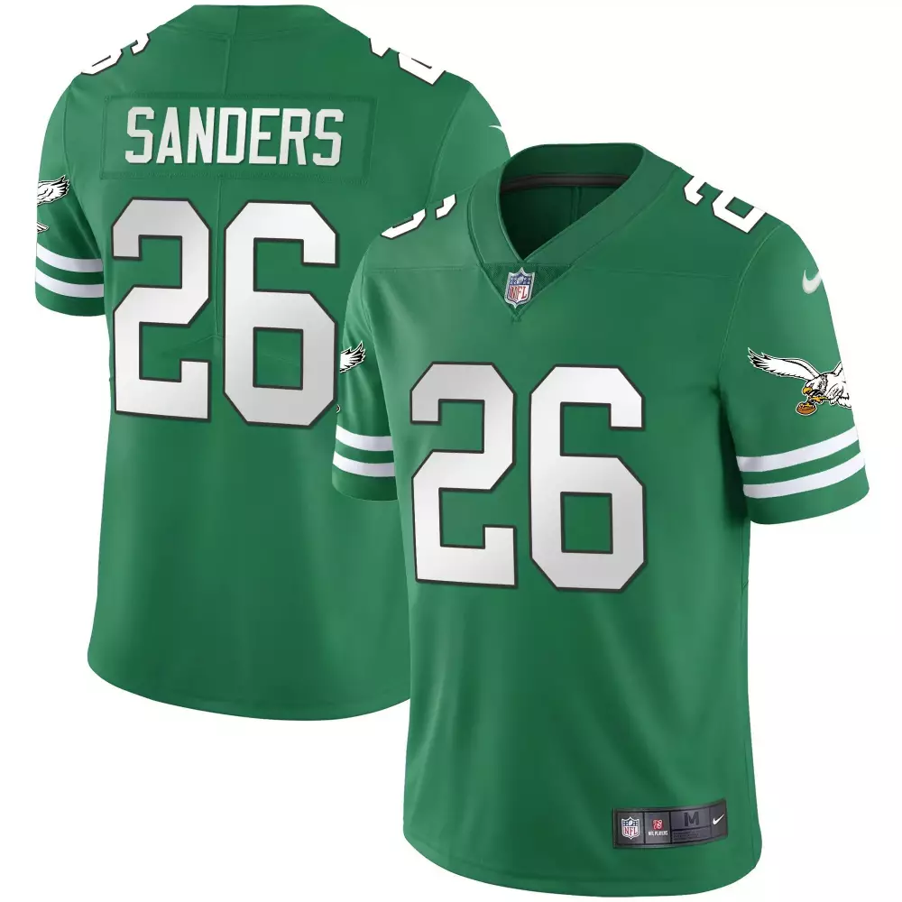 Miles Sanders 26 Eagles Jersey Green Men White Vapor v2 All Stitched