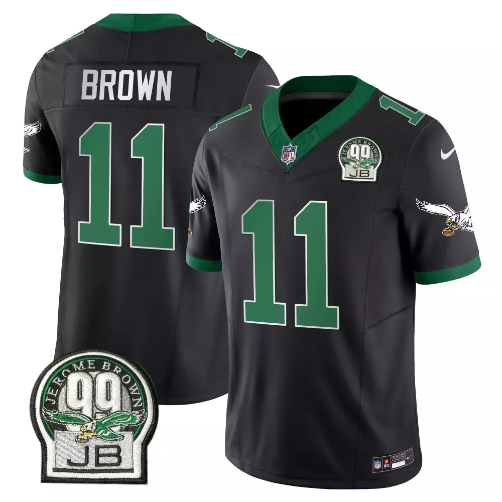 Brown 11 Eagles Jersey Black Jerome 99 Jb Men Player Green All Stitched Vapor