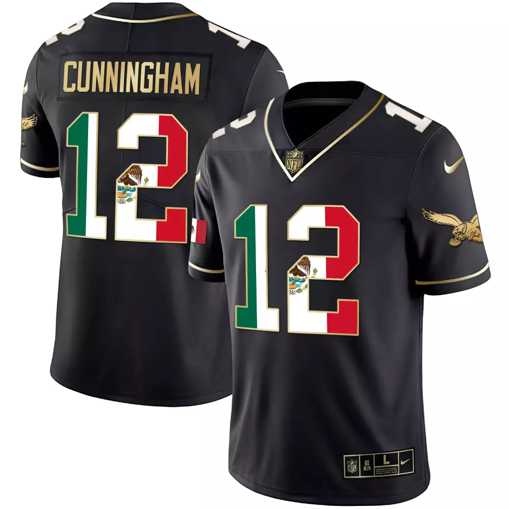 Dawkins Mexico 12 Jersey Black Philadelphia Eagles Men Gold Green White Red Vapor