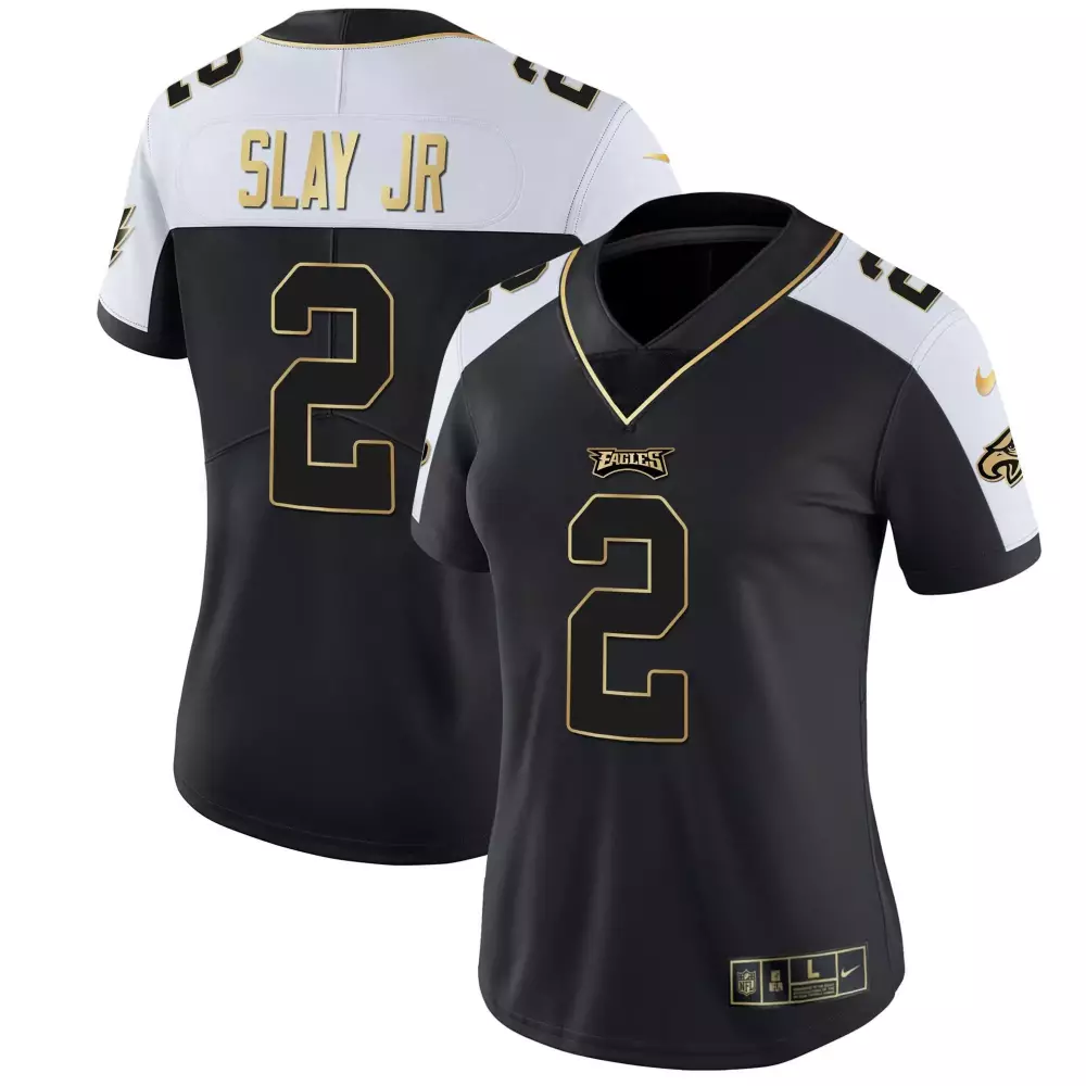 Darius Slay Jr. 2 Eagles Jersey Black Women Player White Gold Alternate Vapor All