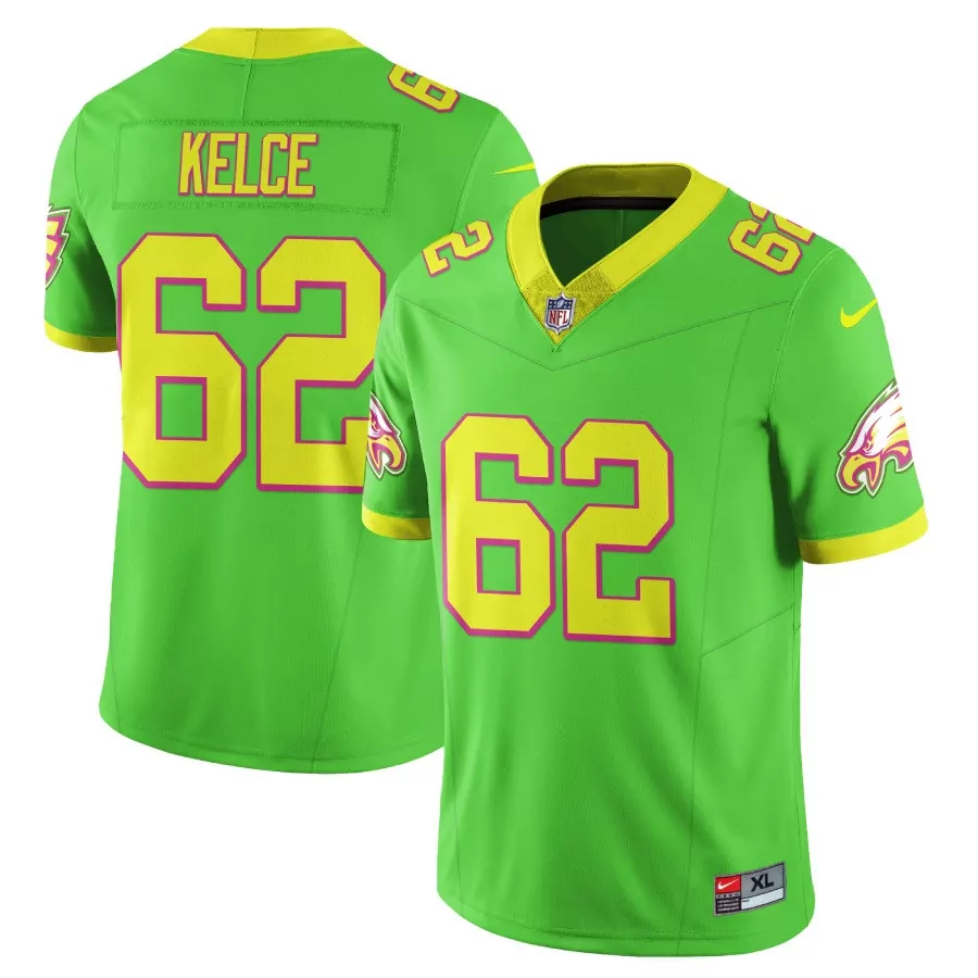 Kelee Ringo 62 Eagles Jersey Green Men Alternate Yellow Pink All Stitched