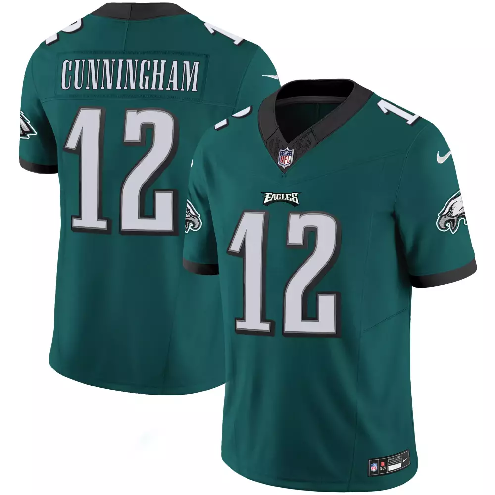 Cunningham 12 Eagles Jersey Green Men Player White Black All Stitched Vapor