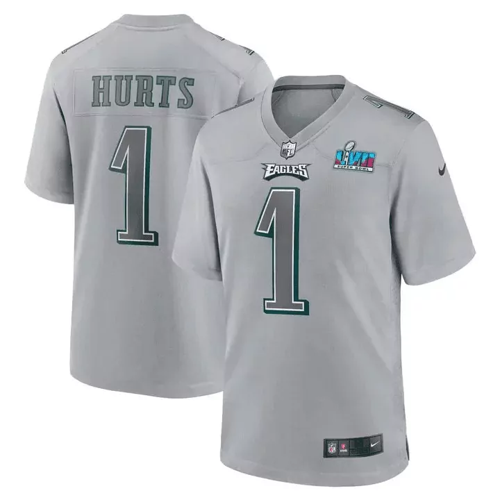 Jalen Hurts 1 Eagles Jersey Silver Super Bowl Lvii Men Green Black Stitched