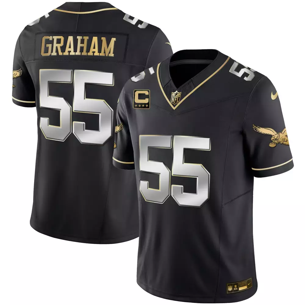 Graham Dupe 55 Jersey Black Philadelphia Eagles Men Authentic Gold Silver All Stitched