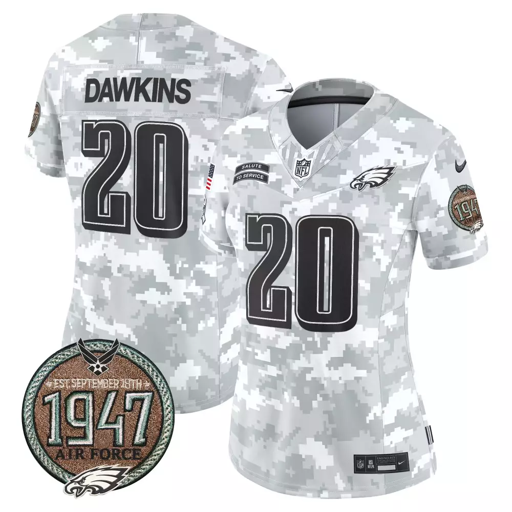 Brian Dawkins 20 Jersey White Salute To Service Philadelphia Eagles 1947 Air Force