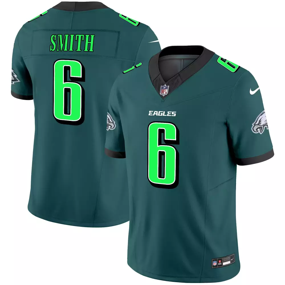 Devonta Smith 6 Eagles Jersey Green Men Standard Black White Lime All Stitched Vapor