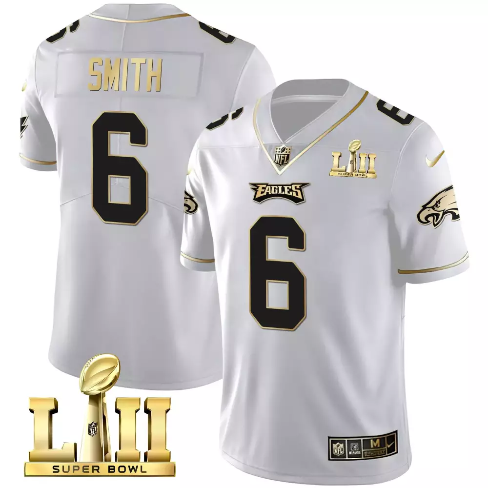 Devonta Smith 6 Eagles Jersey White Super Bowl Lii Men Alternate Gold Black Vapor