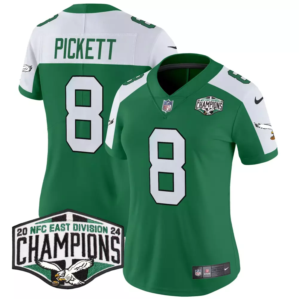Kenny Pickett 8 Jersey Green 2024 NFC East Division Champions Philadelphia Eagles