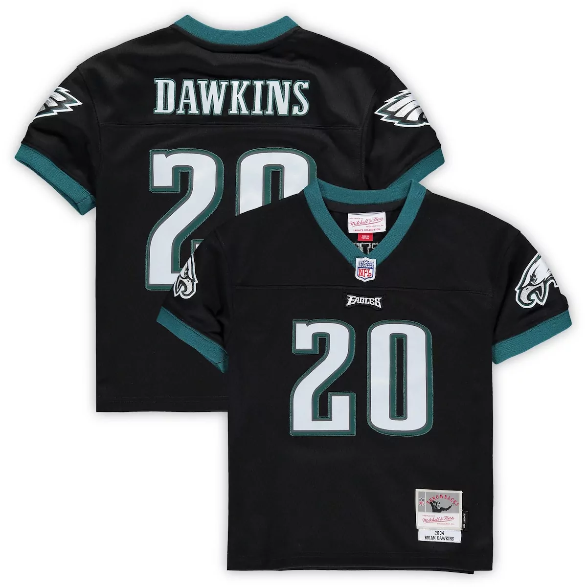 Brian Dawkins 20 Jersey Black Legacy Collection Philadelphia Eagles Men Replica Green