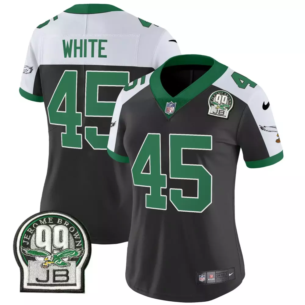 Reggie White 45 Jersey Black Philadelphia Eagles Jerome Brown 99 Jb Women Nike Vapor Untouchable