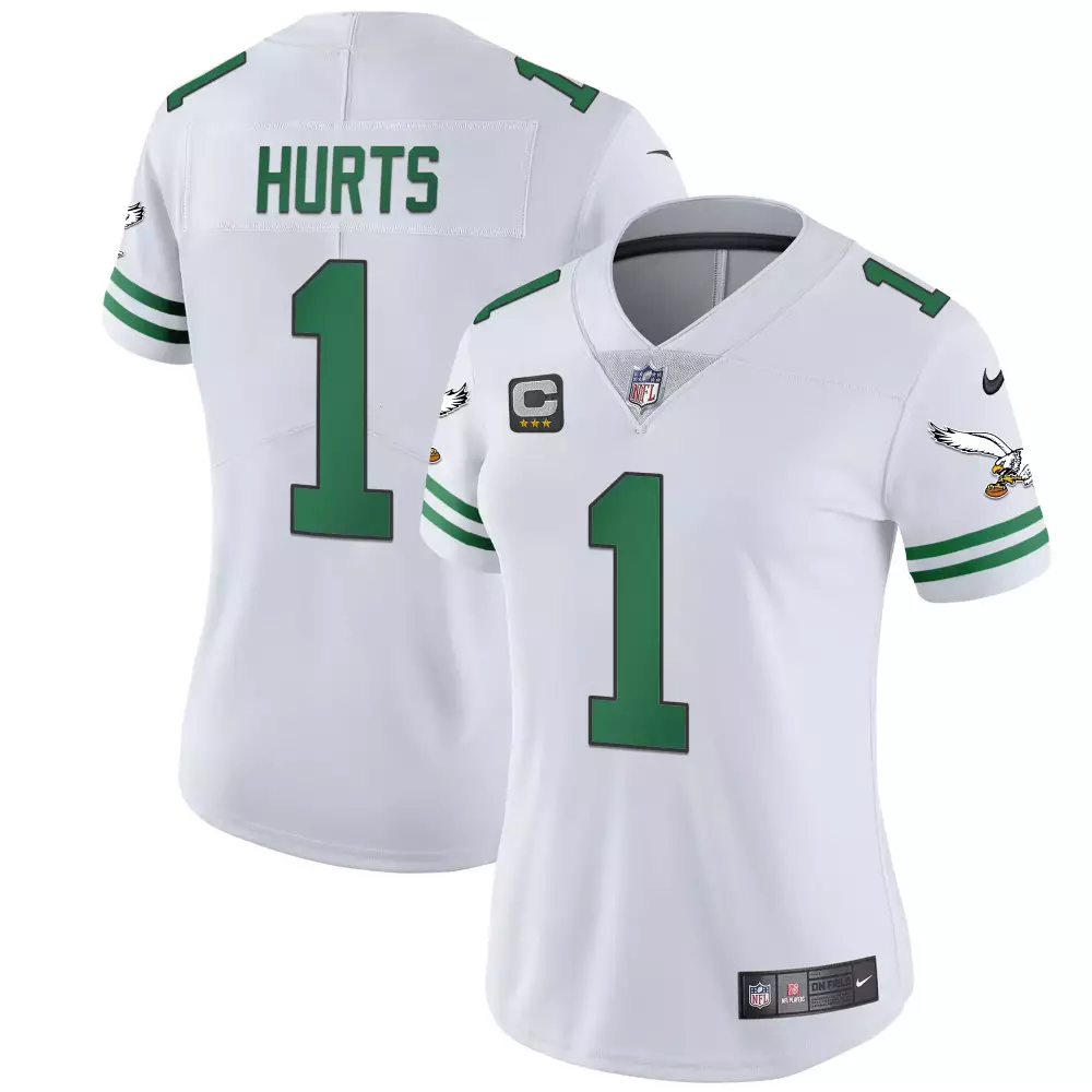 Jalen Hurts 1 Eagles Jersey White Women Standard Alternate Green All Stitched Vapor