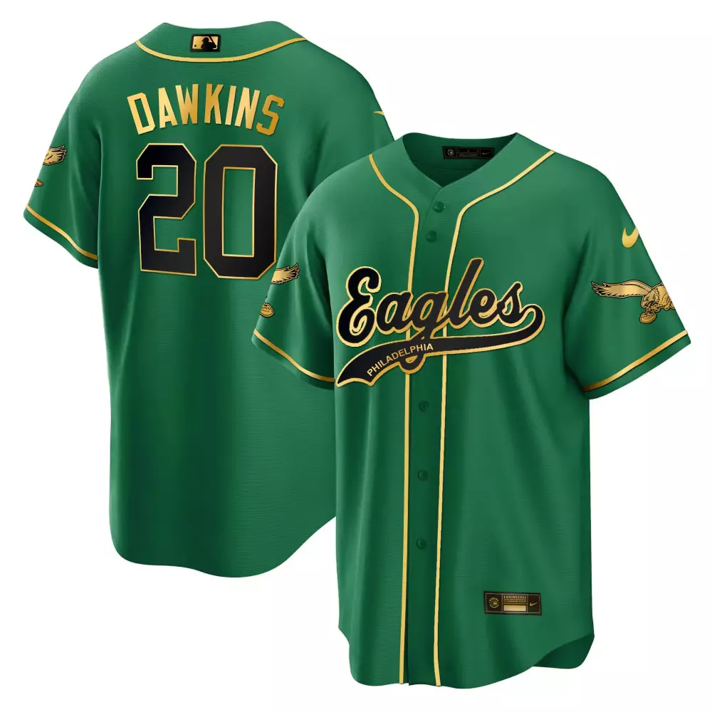 Brian Dawkins 20 Eagles Jersey Green Men Gold Black All Stitched Vapor