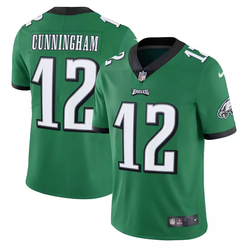 Cunningham 12 Eagles Jersey Green Men White Black All Stitched Vapor