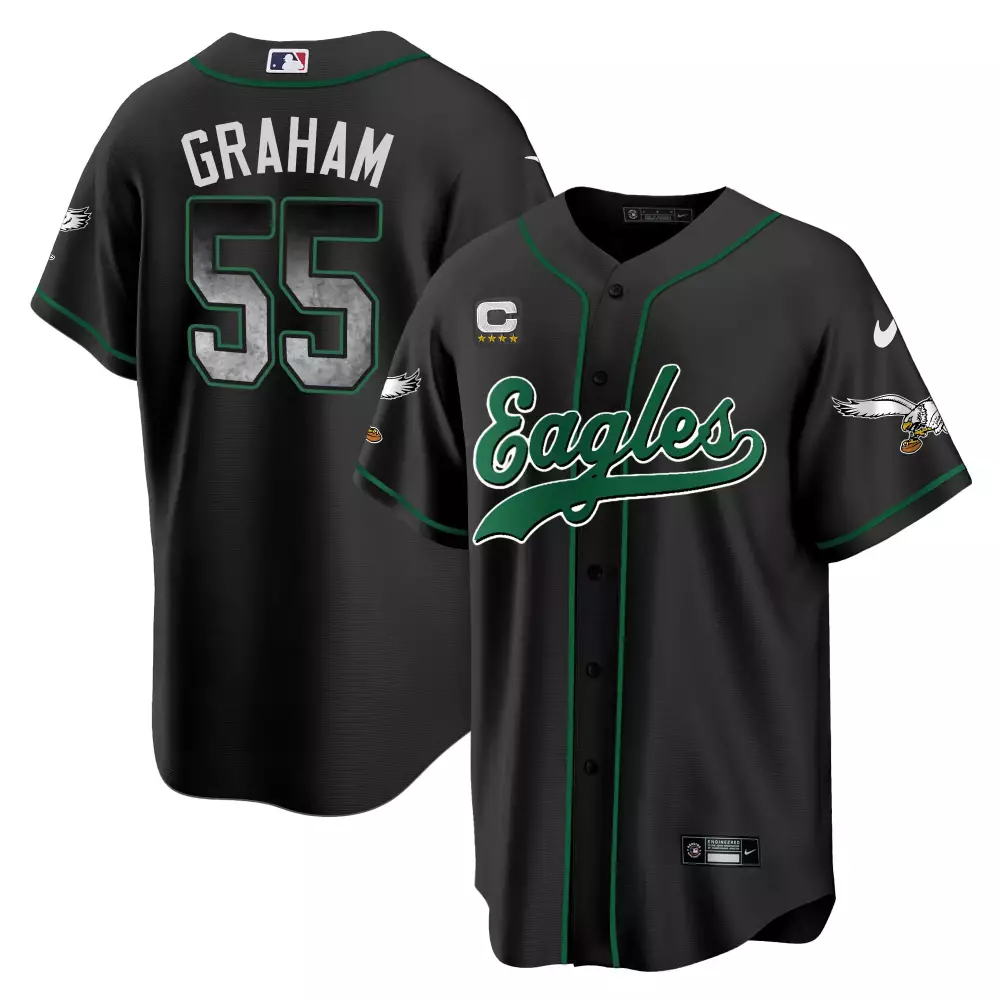 Brandon Graham 55 Eagles Jersey Black Men Green All Stitched Vapor