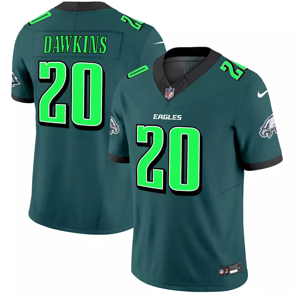 Dawkins Midnight 20 Eagles Jersey Green Men Replica Black White All Stitched Vapor
