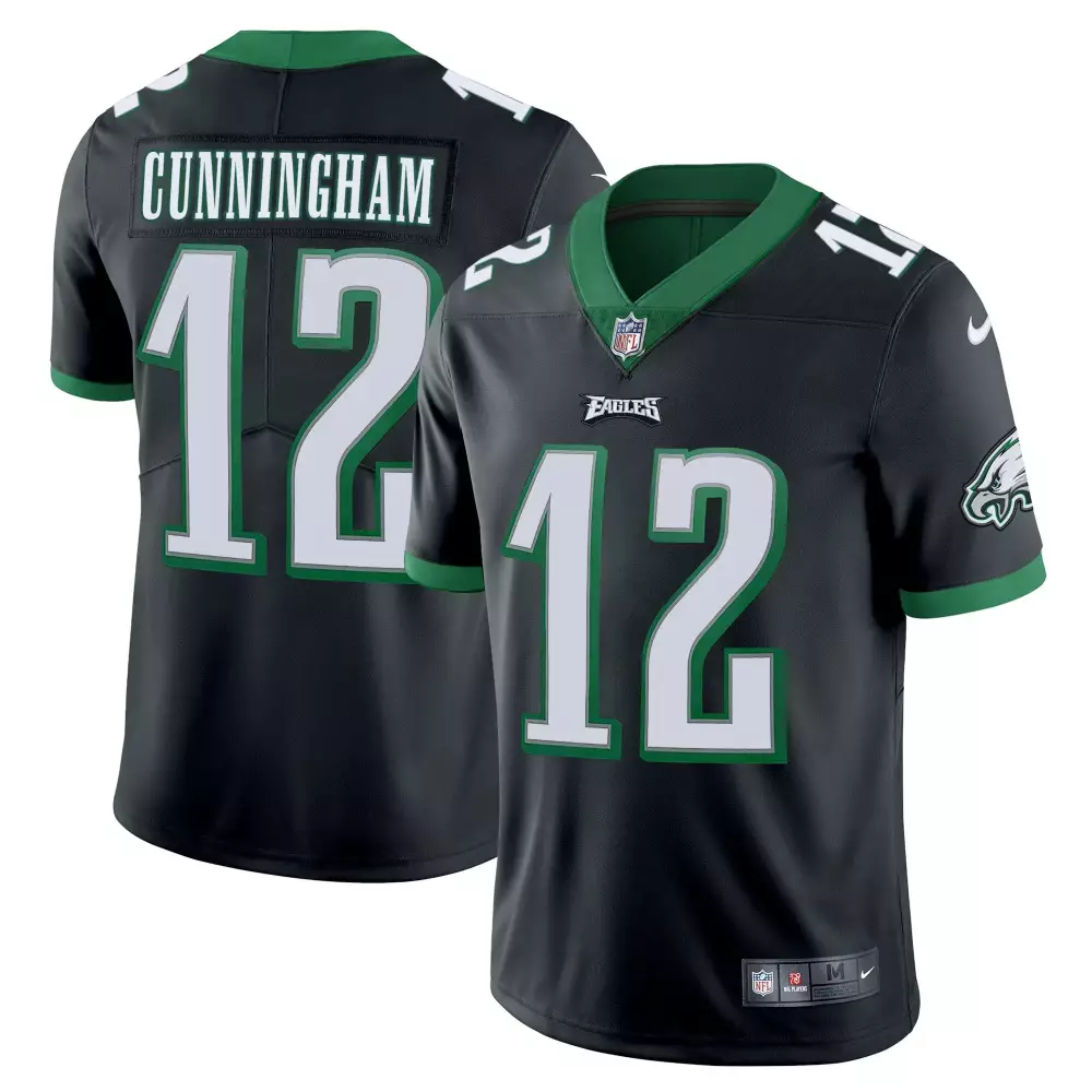 Cunningham 12 Eagles Jersey Black Men Player Green White All Stitched Vapor