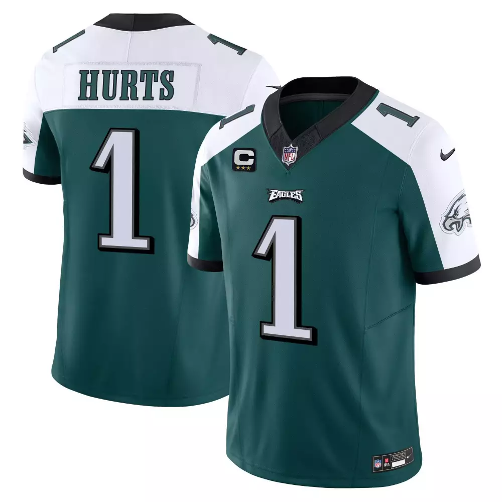 Jalen Hurts 1 Eagles Jersey Green Men White Black Alternate Vapor Limited All Stitched