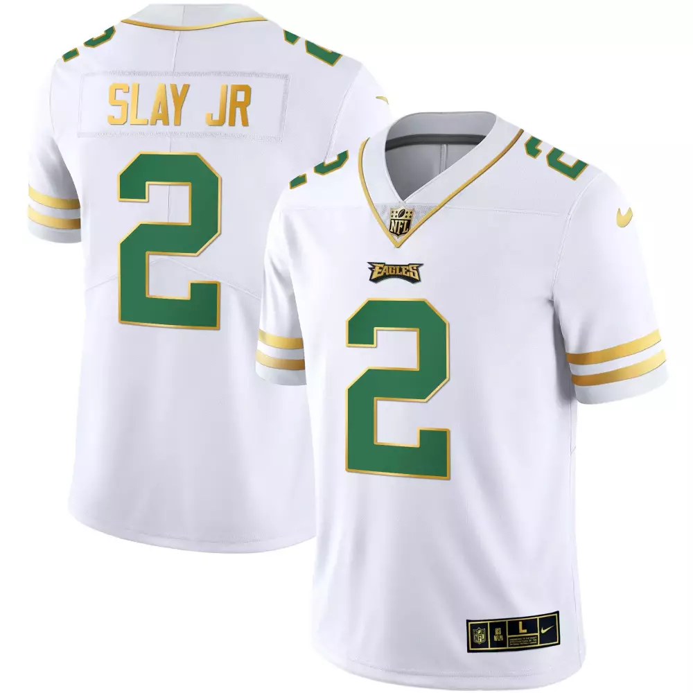 Darius Slay Jr. 2 Eagles Jersey White Men Alternate Green Gold Vapor v3 All Stitched