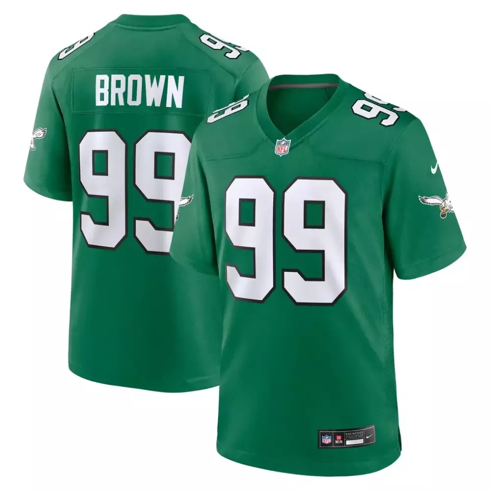 Brown 99 Philadelphia Eagles Jersey Green Men Replica White Retired Alternate Game