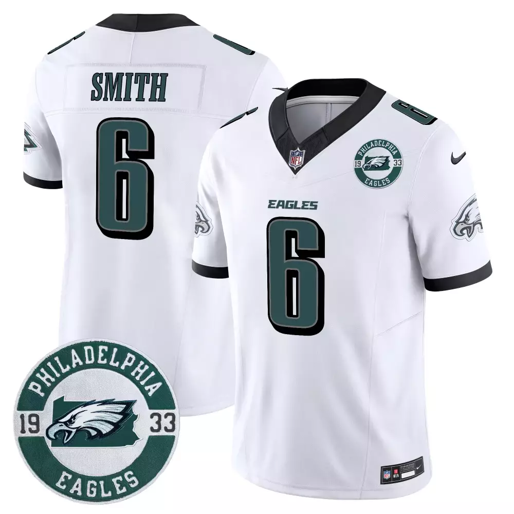 Devonta Smith 6 Jersey White Philadelphia Eagles 1933 Circular Men Replica Green
